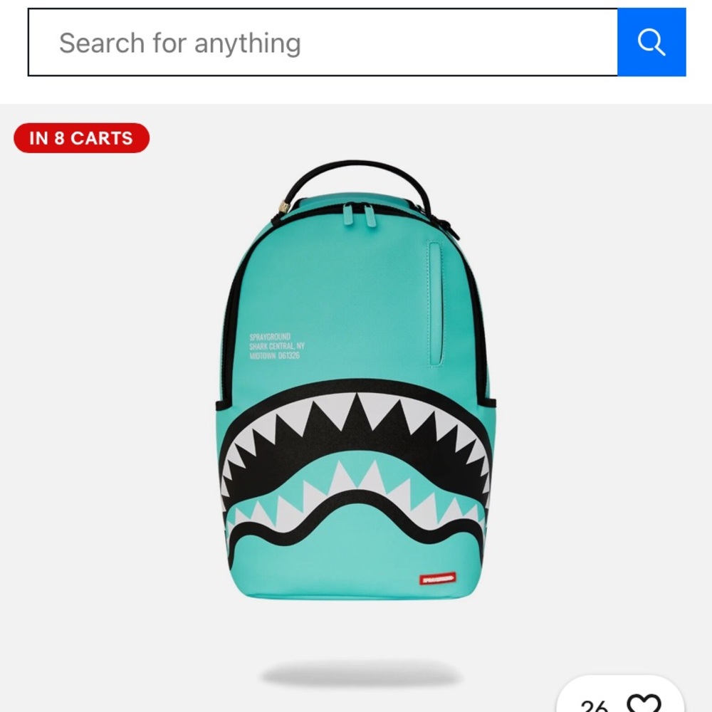 Sprayground Teal Shark Backpack